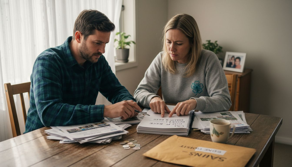 Couple reviewing Auckland home deposits