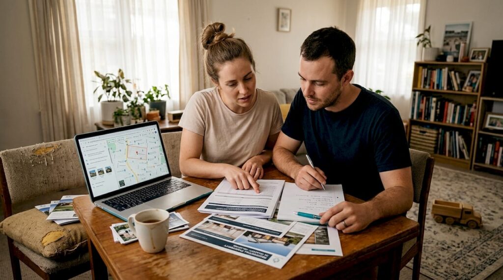 Couple reviewing property valuation documents