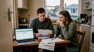 Auckland couple reviewing homebuying paperwork