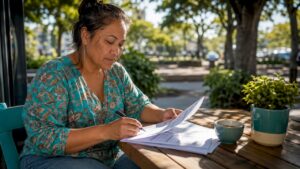 NZ homeowner reviewing mortgage documents