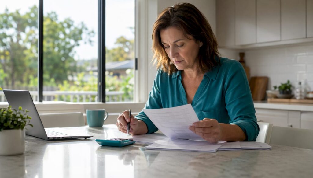 Homebuyer reviewing mortgage loan papers