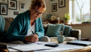 Woman reviewing home loan papers