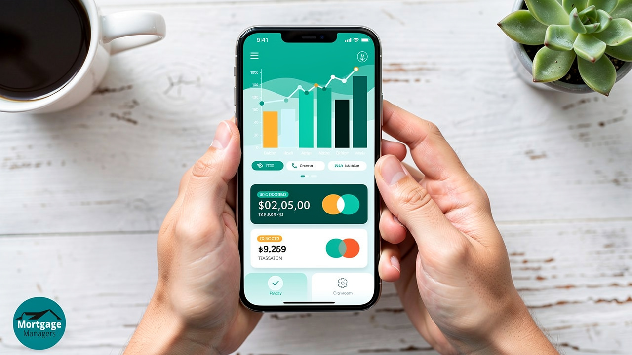 Person using banking app to track monthly spending